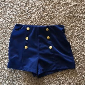 Navy Blue Nautical high waist shorts!
